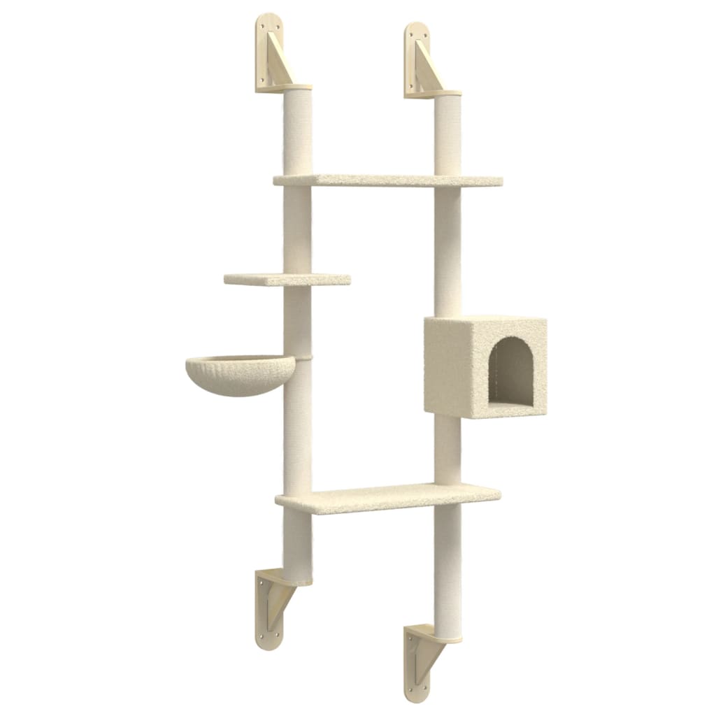 Arranhador de parede para gatos vidaXL, cor creme, 180 cm