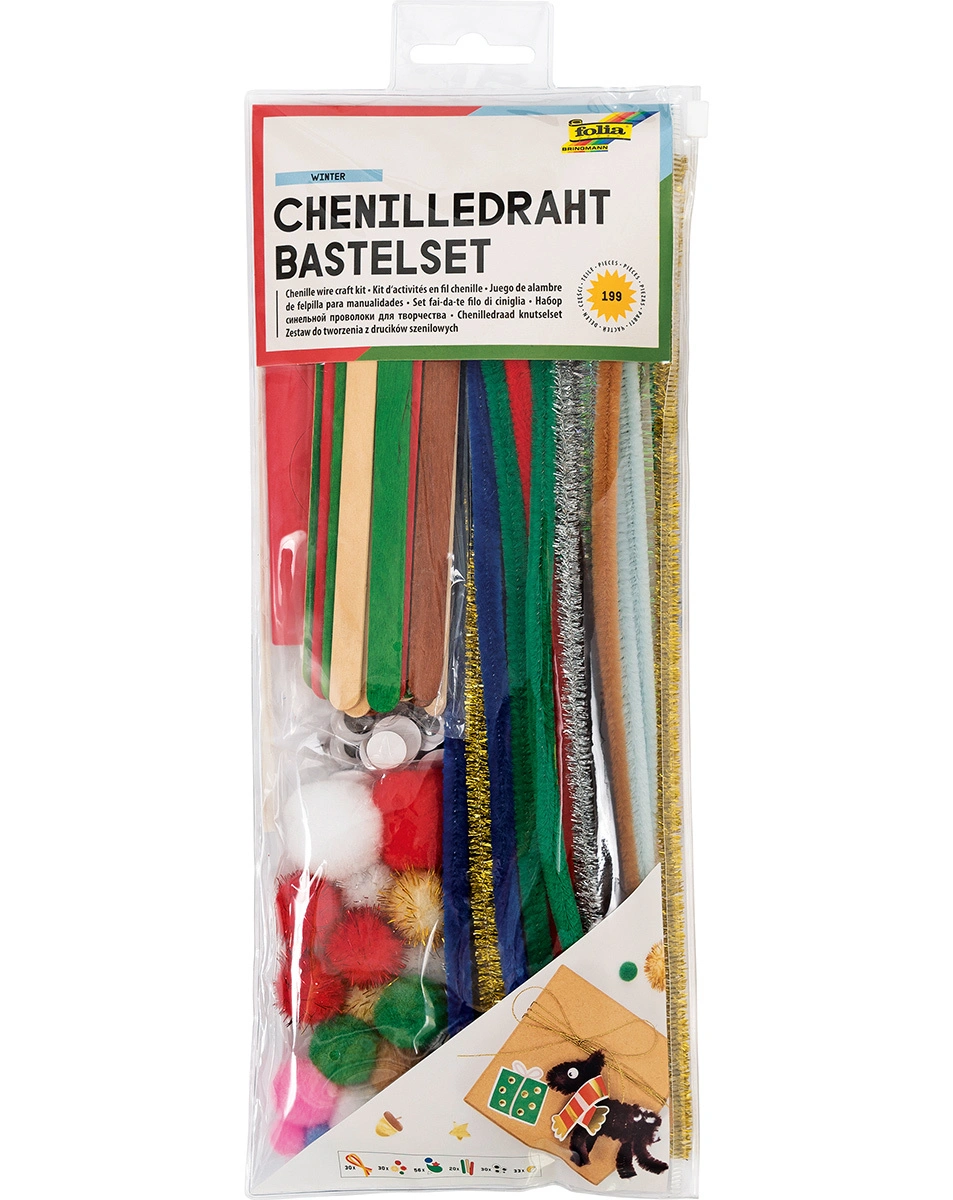 Chenilledraht Bastelset WINTER 199-teilig