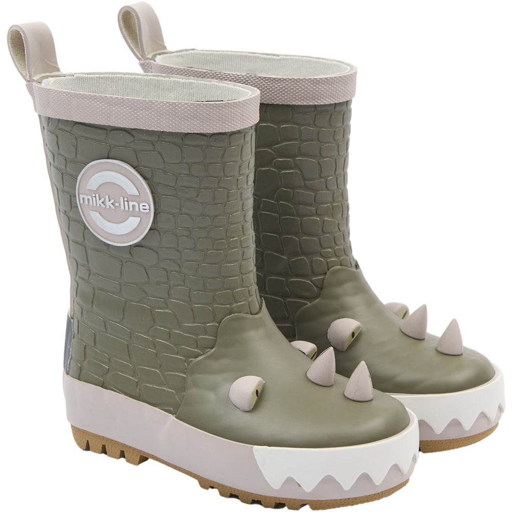 Køb Mikk-Line Dusty Olive Gummistøvler 3D Dragon | Luksusbaby