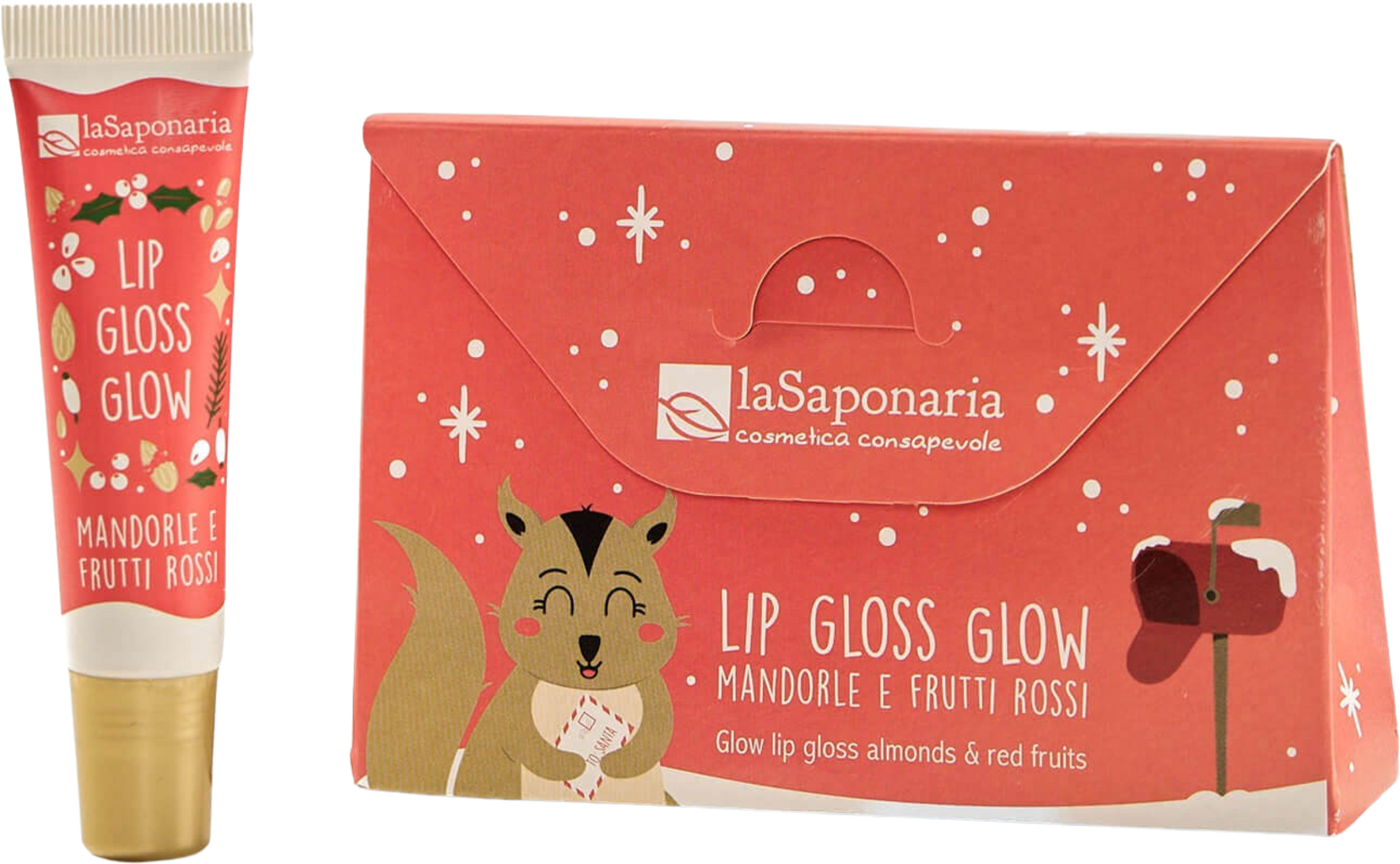 La Saponaria  Lip Gloss Glow Mandel & Rote Früchte, 12 ml