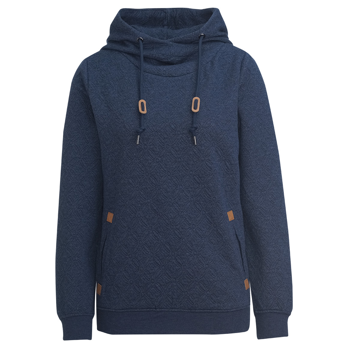 Gina Damen Hoodie mit Strukturmuster dunkelblau