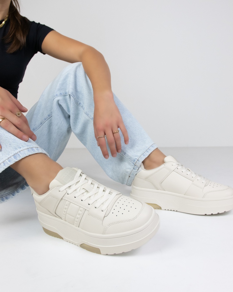 Tommy Jeans The Brooklyn Platform Lage sneakers  - wit