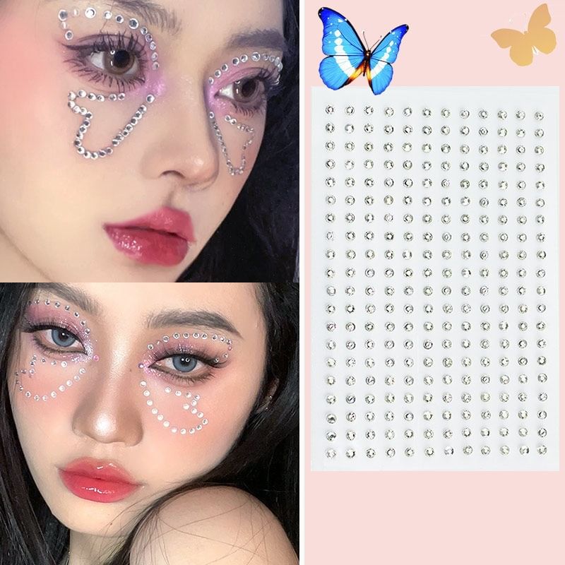 Malnia Home - Strass Gezichtsmake-up Juwelen Sticker
