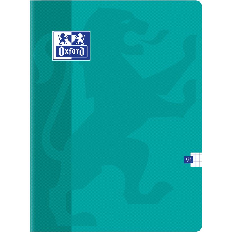 Cahier Oxford Color Life 24x32cm petits carreaux 5mm 192 pages brochées couverture carte coloris assortis