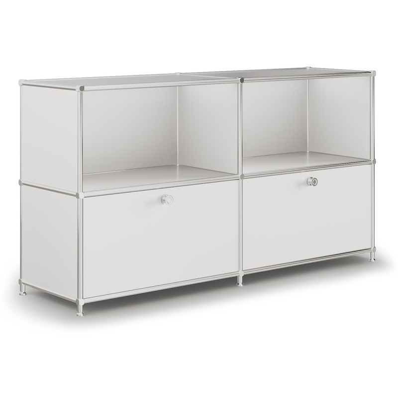 Sideboard VEROM, 2 Klapptüren, 2 Fächer, weiss