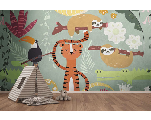 Vliesbehang 38303-1 De Muur Jungledieren Kinderset van 7 stuks 371 x 280 cm