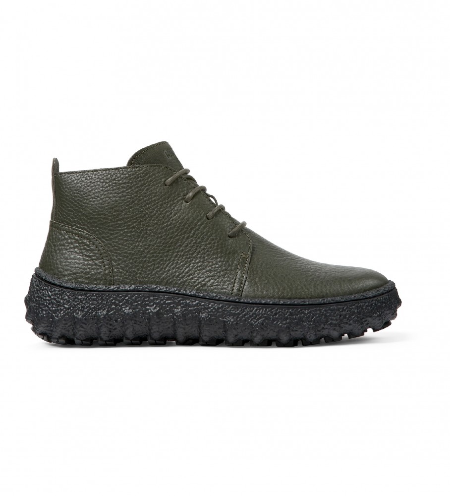 Botas de tornozelo de couro verde Camper Ground