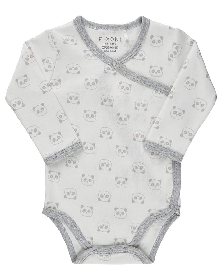 Wickel-Body INFINITY AOP in weiß/ grau
