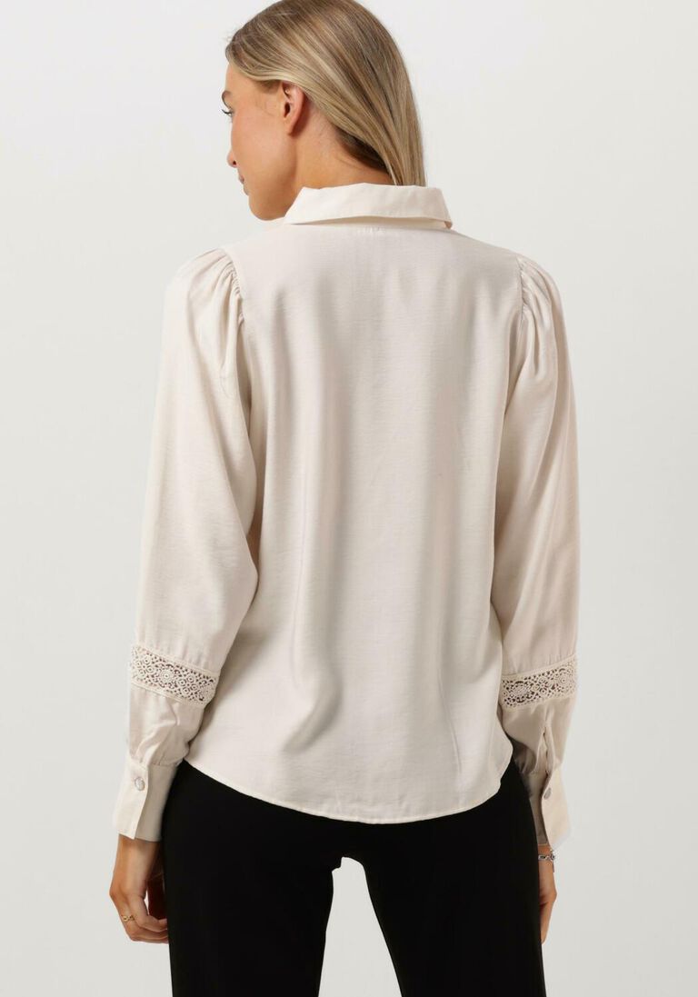 JANSEN AMSTERDAM witte jansen amsterdam blouse w754 blouse lace details and long puffsleeves