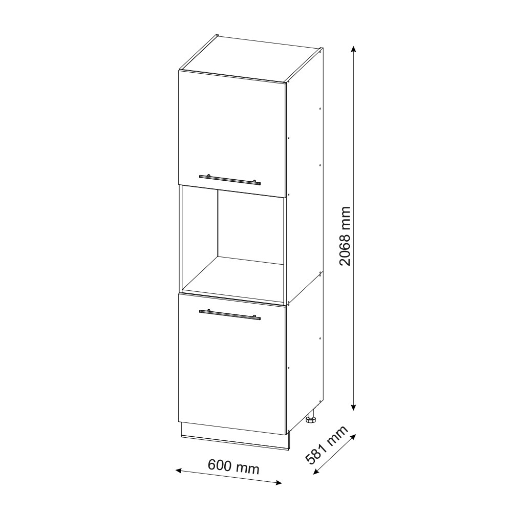 Vicco Herdumbauschrank Küchenschrank Küchenmöbel Fame-Line Landhaus Weiß Anthrazit 60 cm Gold Küche Einbauküche Blende Herdschrank Hochschrank Küchenzeile Drehtür Einlegeboden