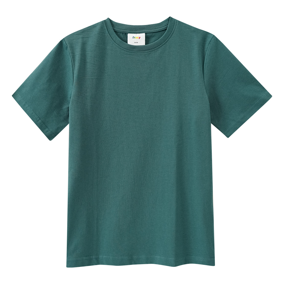 Famy 3 Jungen T-Shirts im Basic-Look dunkelgrün / dunkelgrau / weiss