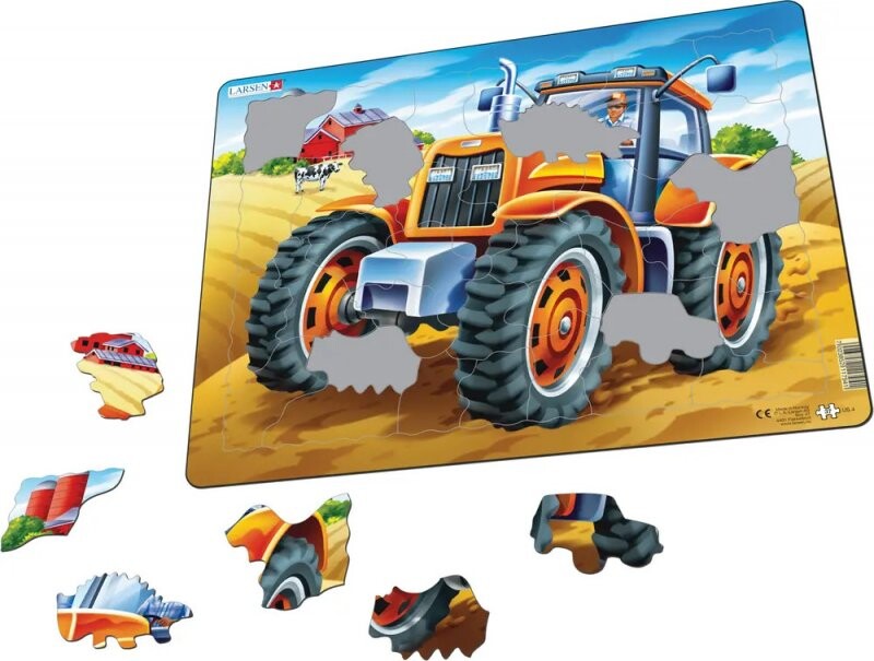 Larsen Puslespil - Traktor - 37 Brikker - 36.5X28.5 CM