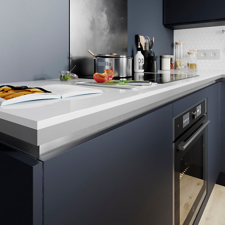 Lot de 2 embouts de rails pour tiroir acier brossé Caraway Innovo GoodHome