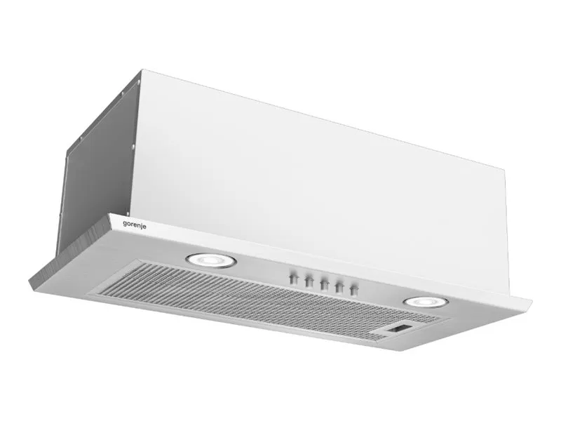 Gorenje DKI550M - Hætte - integreret - bredde: 55 cm - dybde: 30 cm - udtrækning og recirkulation (-) - inox