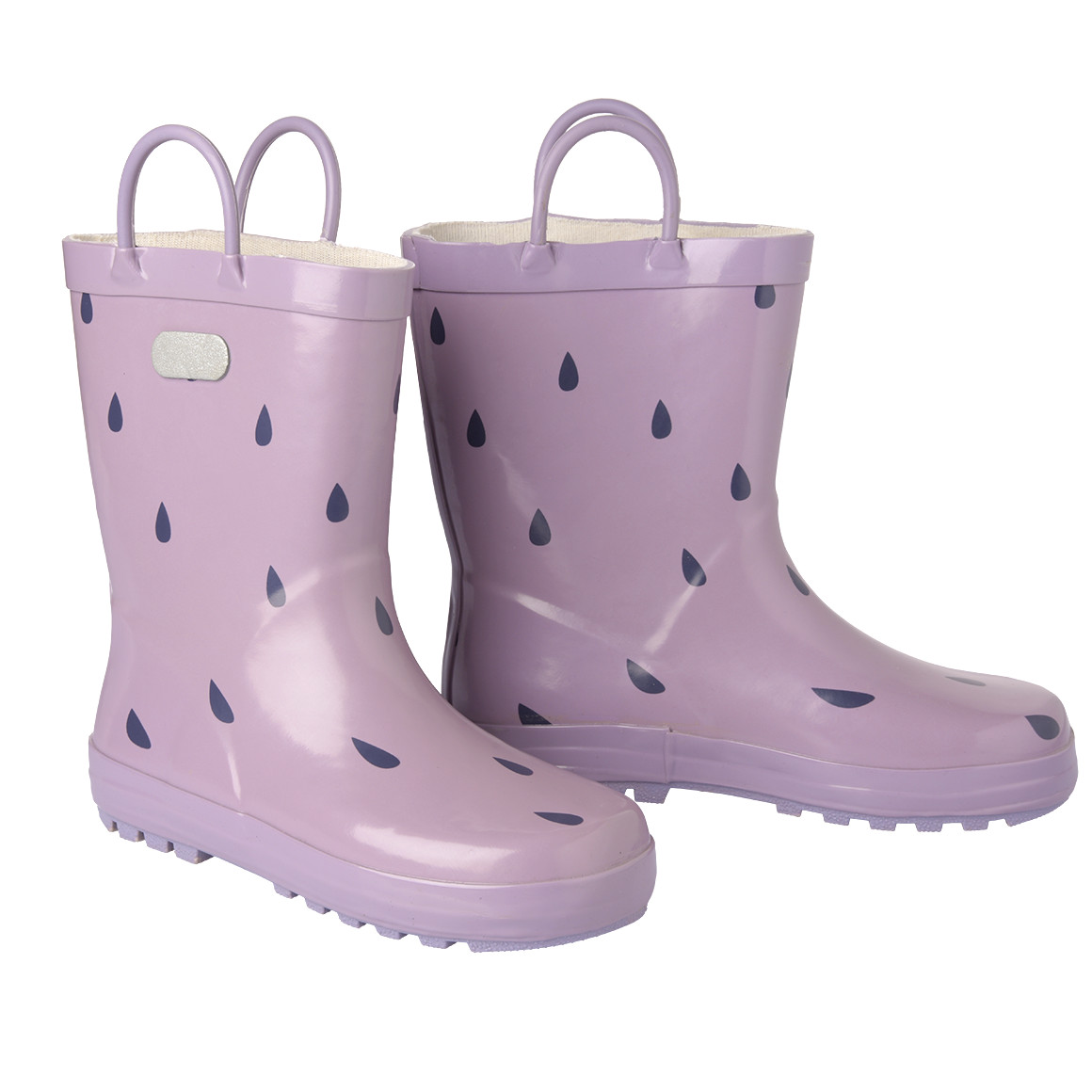 Kinder Gummistiefel mit Regentropfen-Print helllila