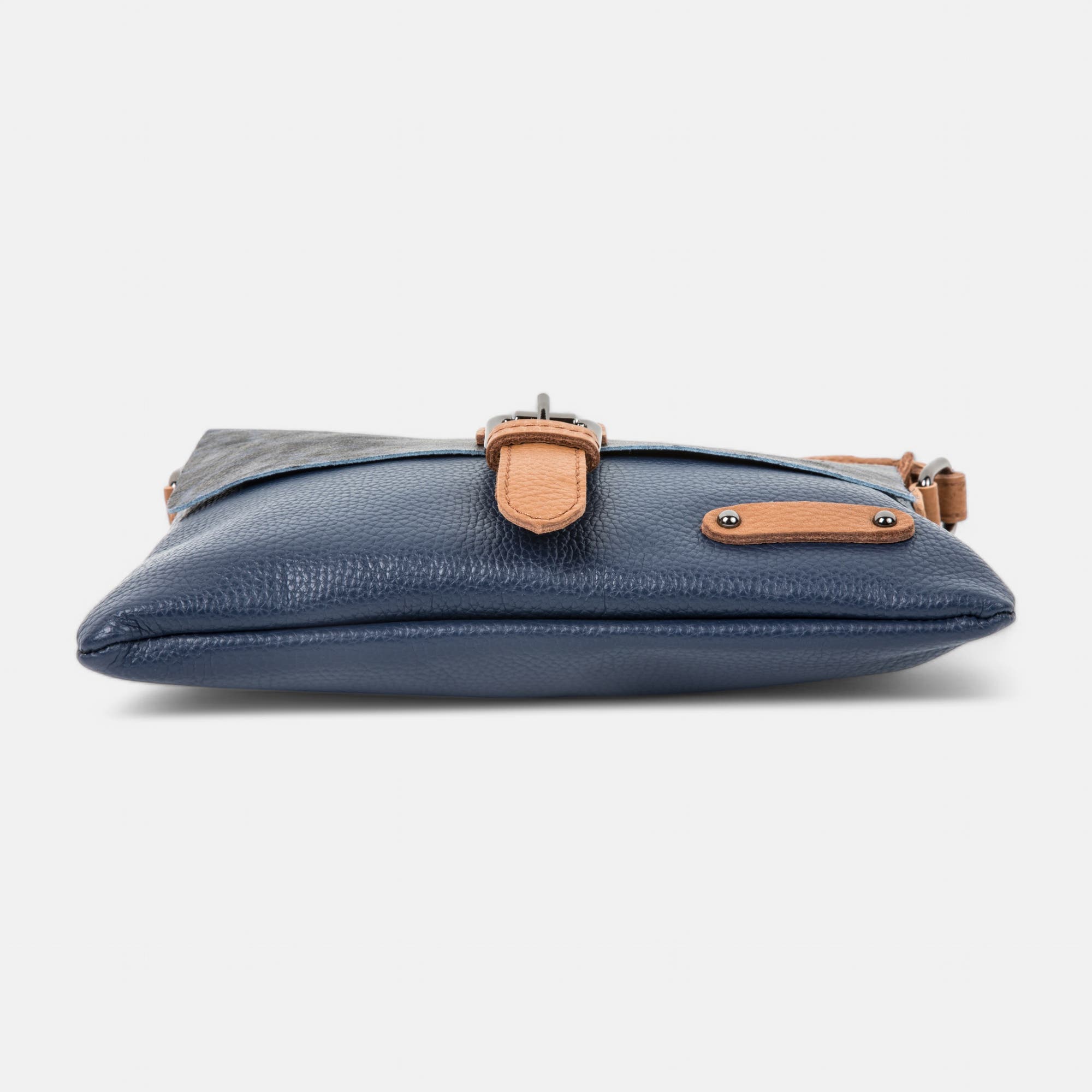 Sac bandoulière en cuir bleu