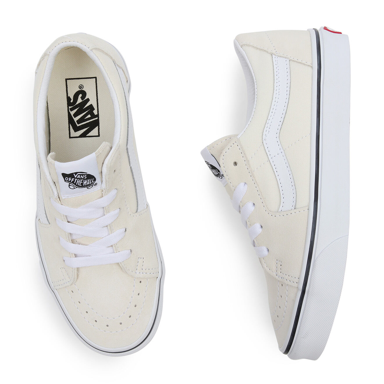 Vans Sneakers en Velours de Cuir & Textile SK8-Low beiges