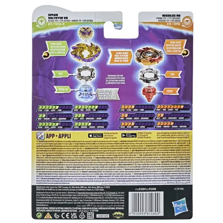 Hasbro Beyblade Speedstorm Dual Pack Spear Valtryek V6 & Regulus R6