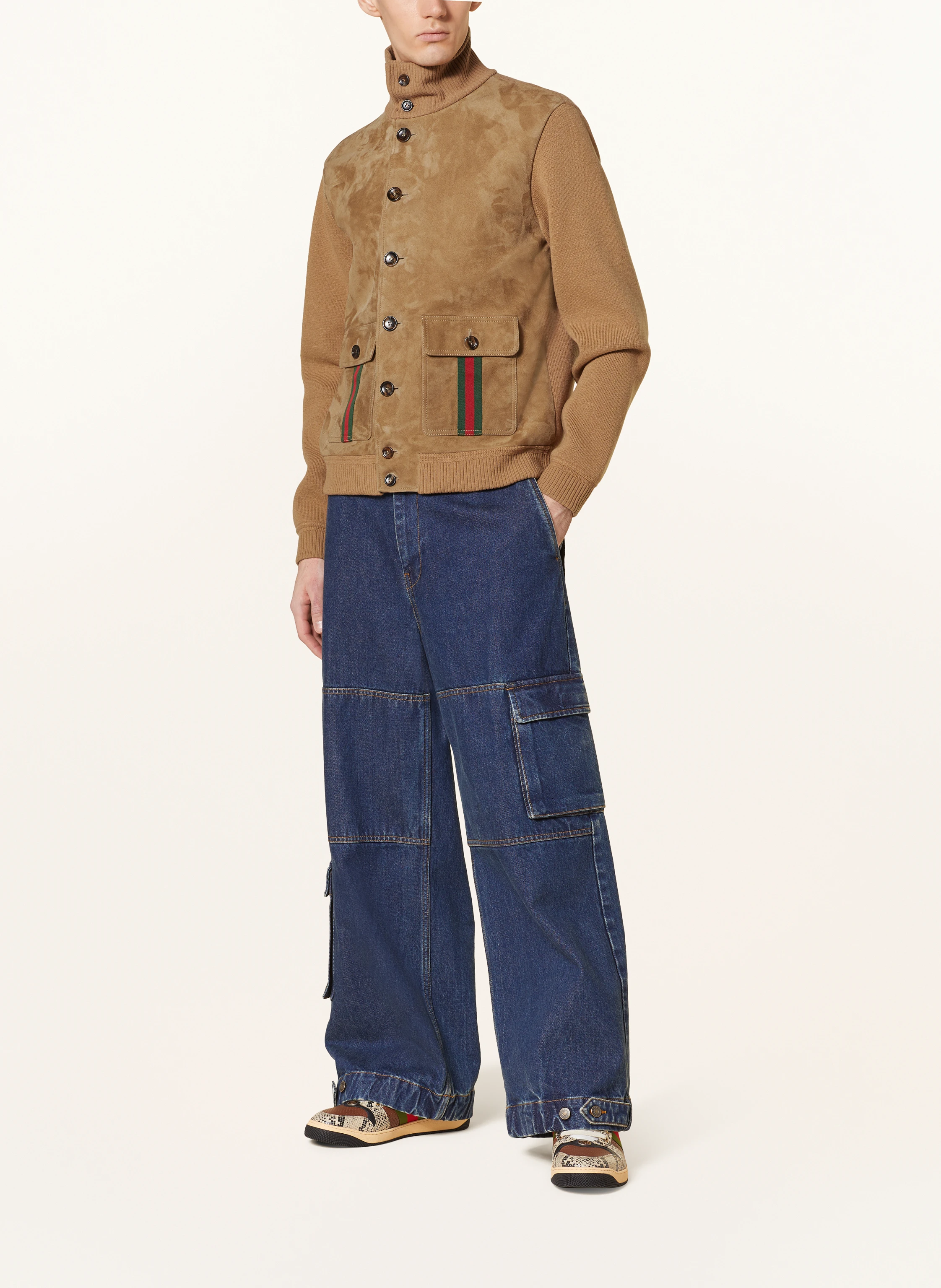GUCCI Lederjacke im Materialmix