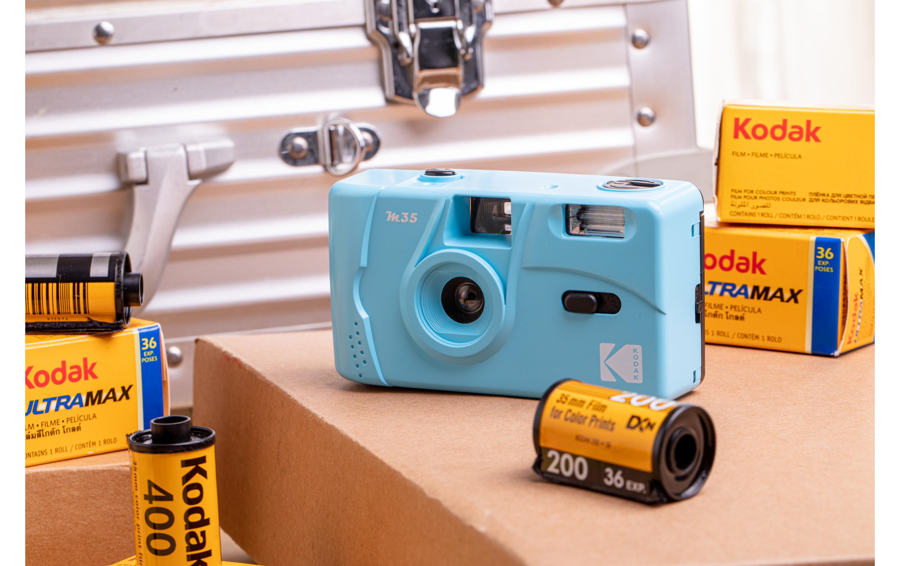 Analogkamera M35 – BlauKleine wiederverwendbare Filmkamera mit Blitz