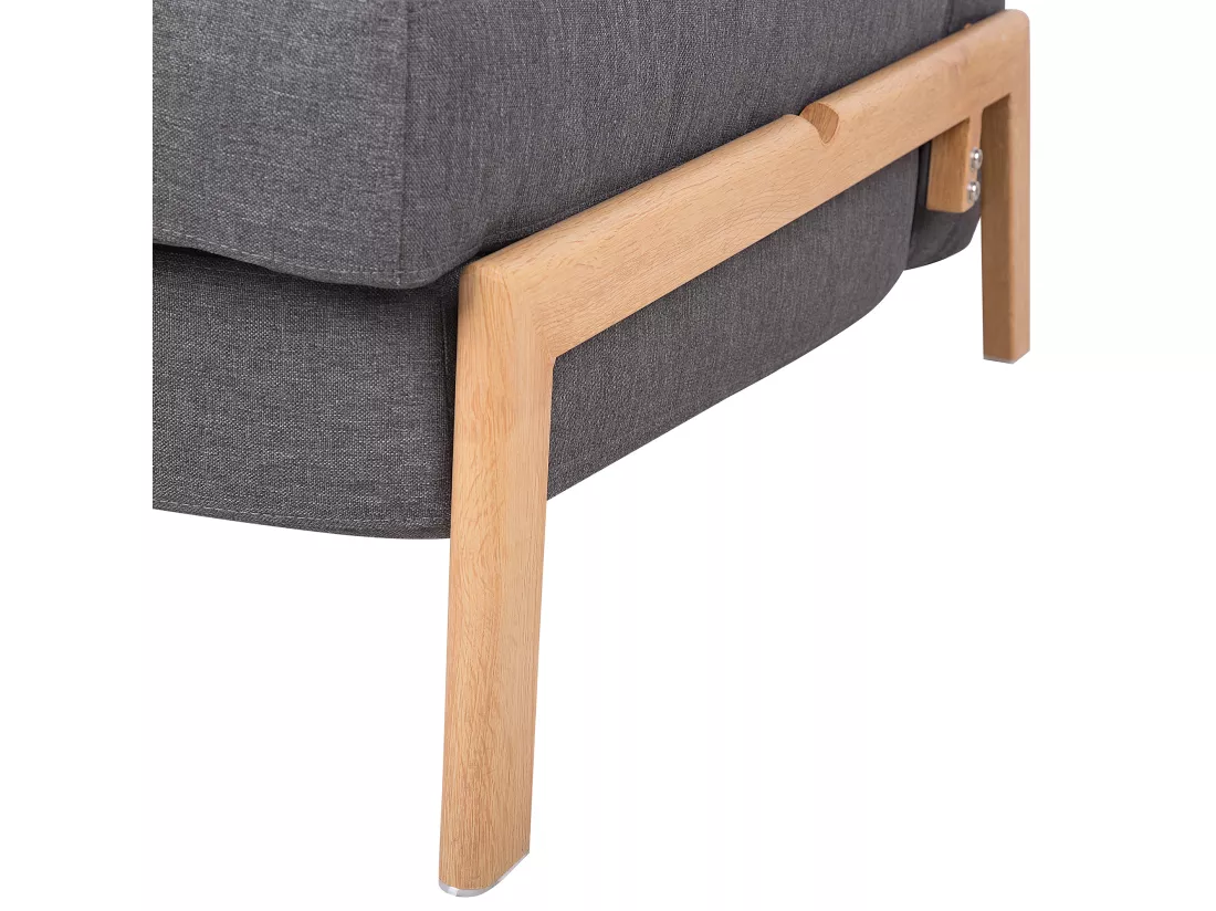 Canapé convertible 2 places en tissu gris foncé EDLAND
