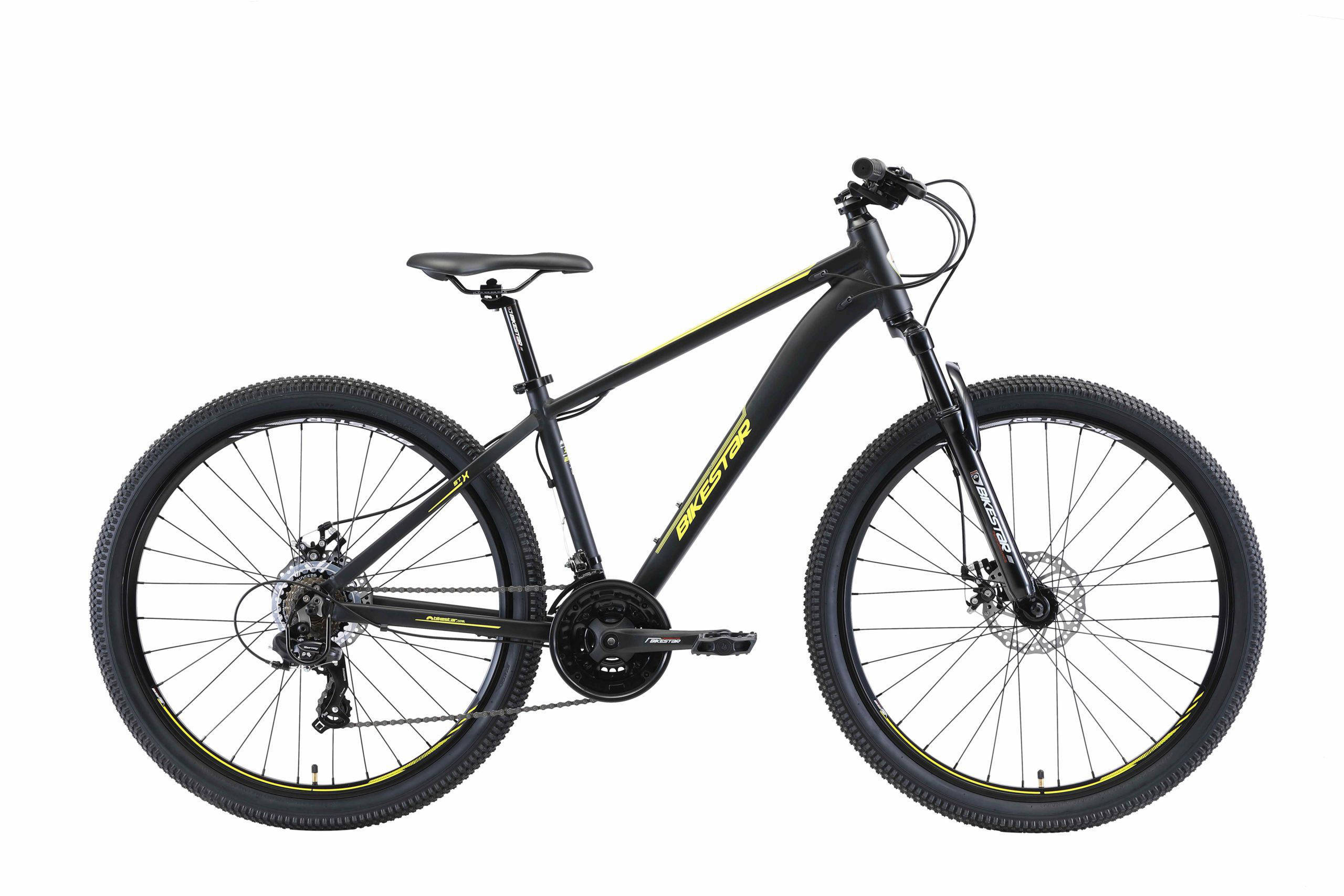 BikeStar MTB, Sport zwart/geel, 21 speed