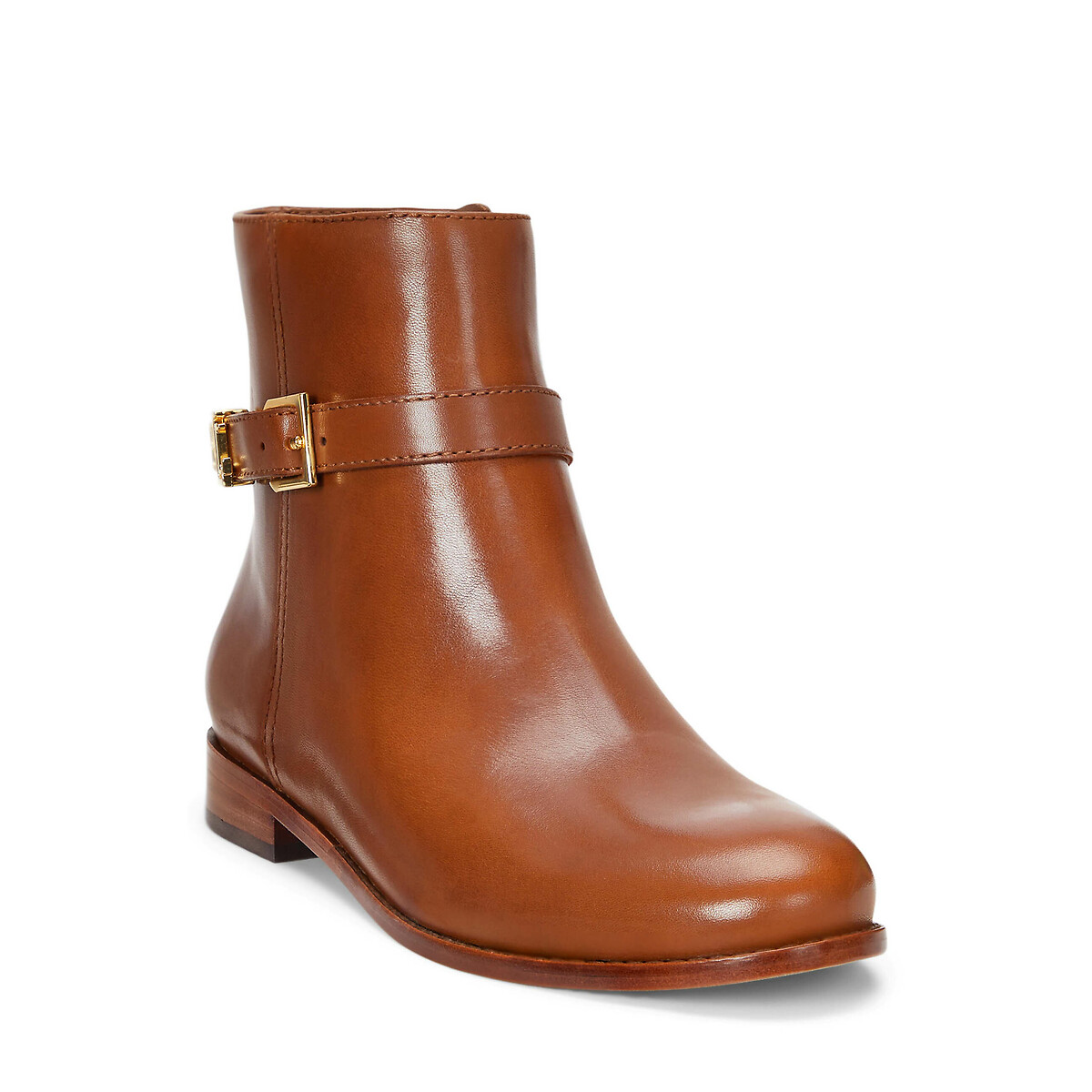 LAUREN RALPH LAUREN<br>Botas de salto baixo em couro liso BROOKE
