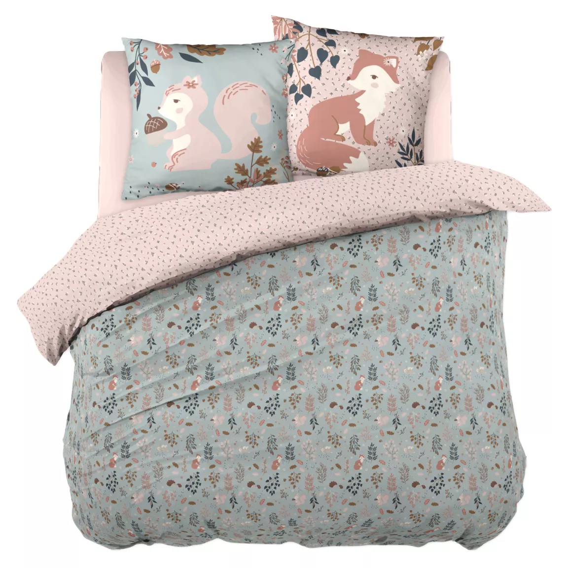Housse de couette et deux taies enfant coton (240 x 220 cm) Tamia Multicolore
