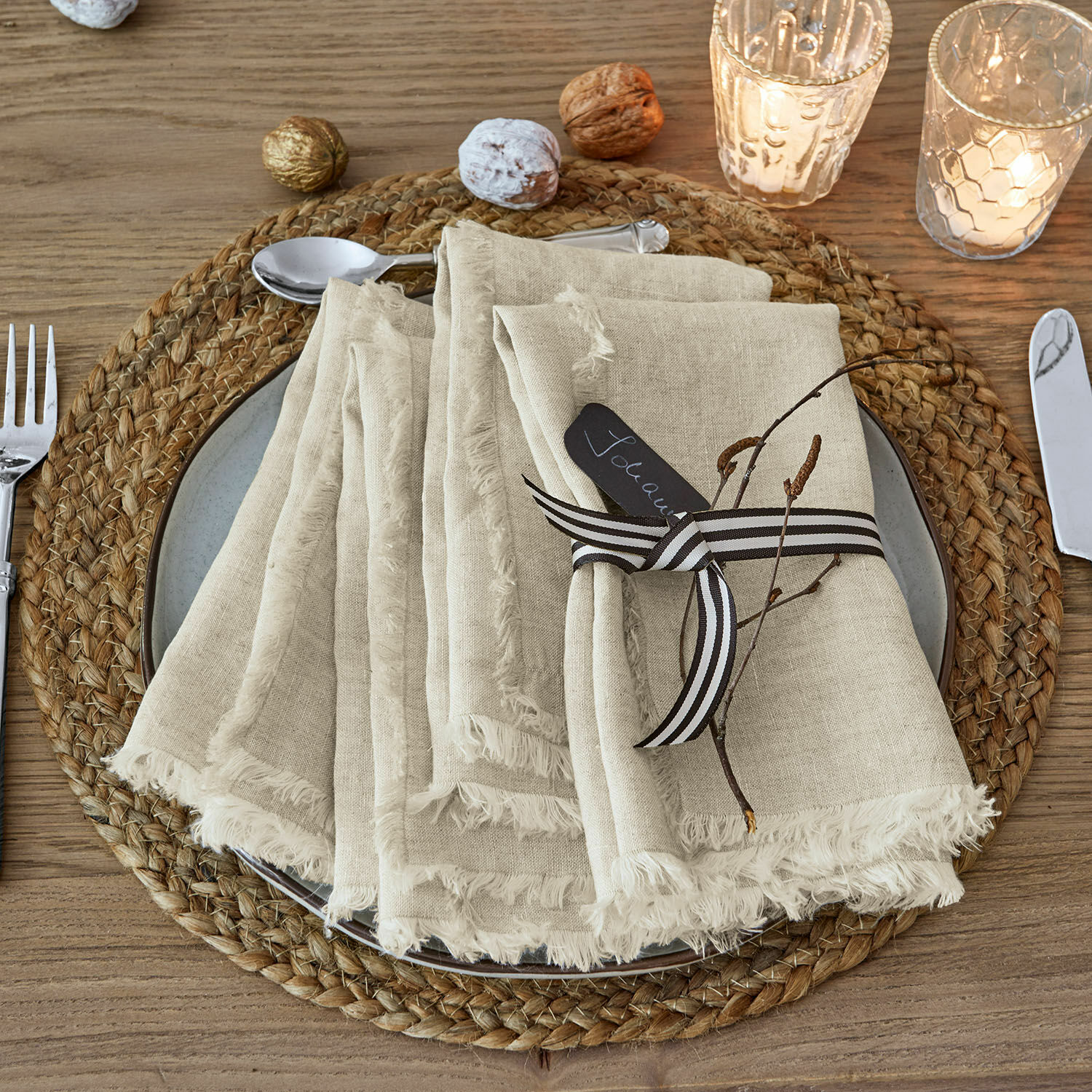 Serviette 4er Set Largo leinen