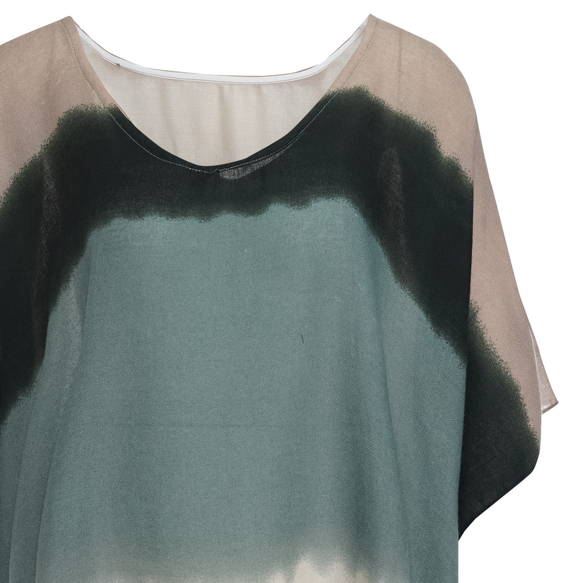 Gina Benotti Damen Poncho mit Farbverlauf beige / dunkelgrün