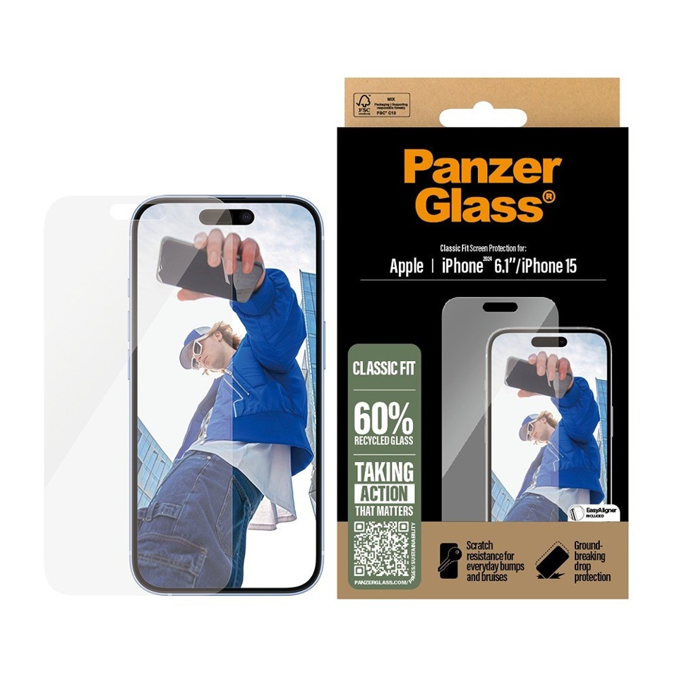 PanzerGlass - Skærmbeskyttelse - iPhone 16 - Classic Fit