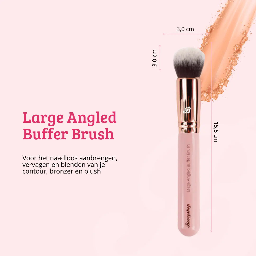Pink & Rose Gold Large Angled Buffer Brush