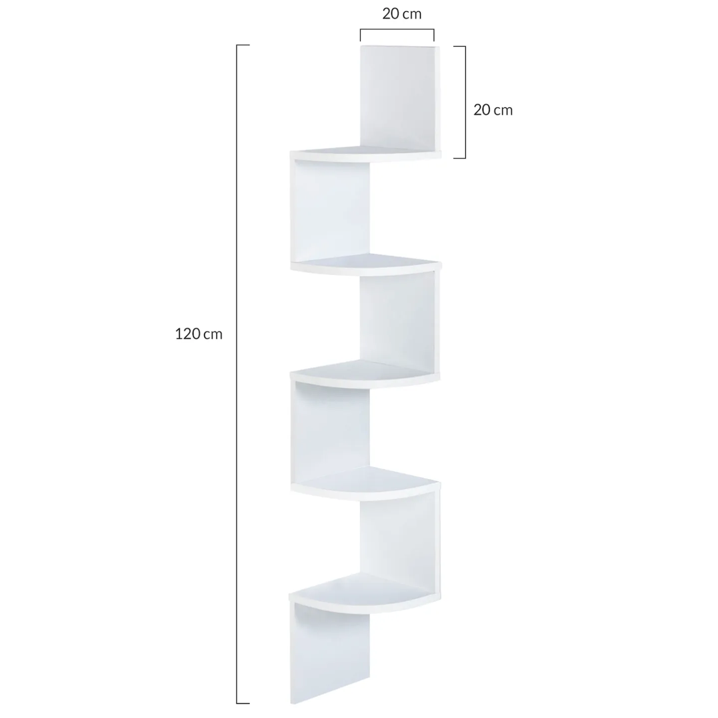 Etagère murale d'angle ISA 5 niveaux blanche