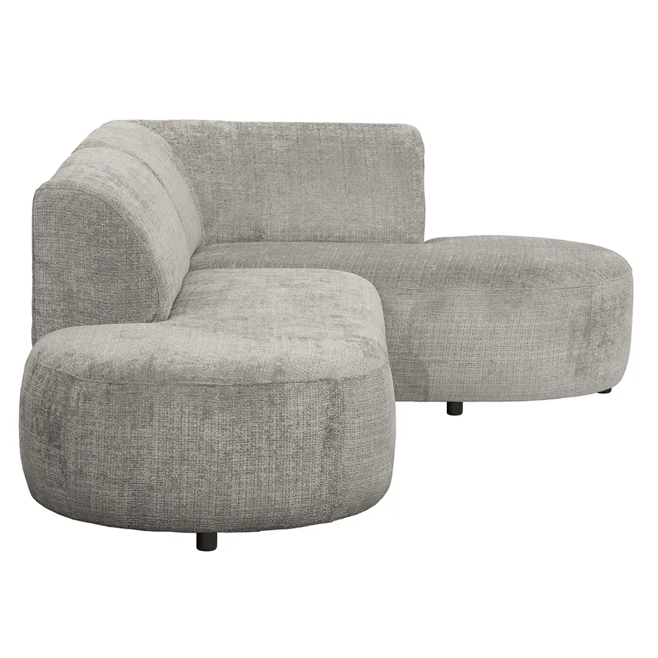 Hoekbank Luna rechts - stof Cremona - beige