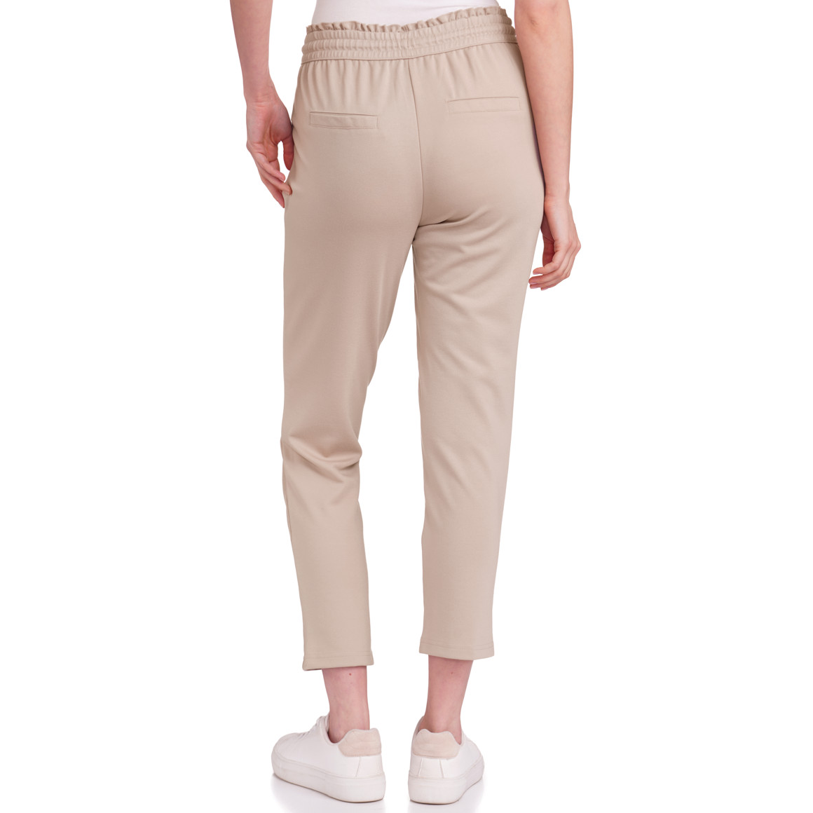 Gina Damen Jogpants mit Rüschen beige