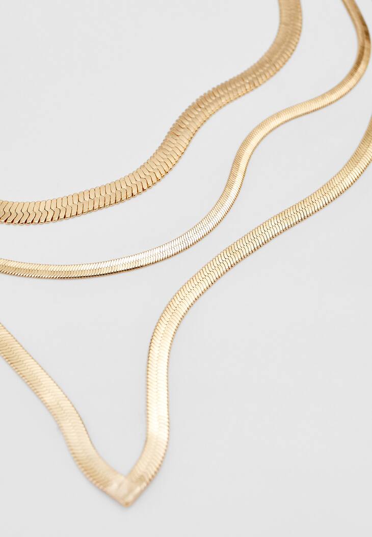 Conjunto de 3 colares de cobra