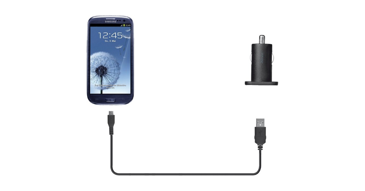Trust5W Car Charger met Micro-USB-kabel oplader  (Zwart, 19347)