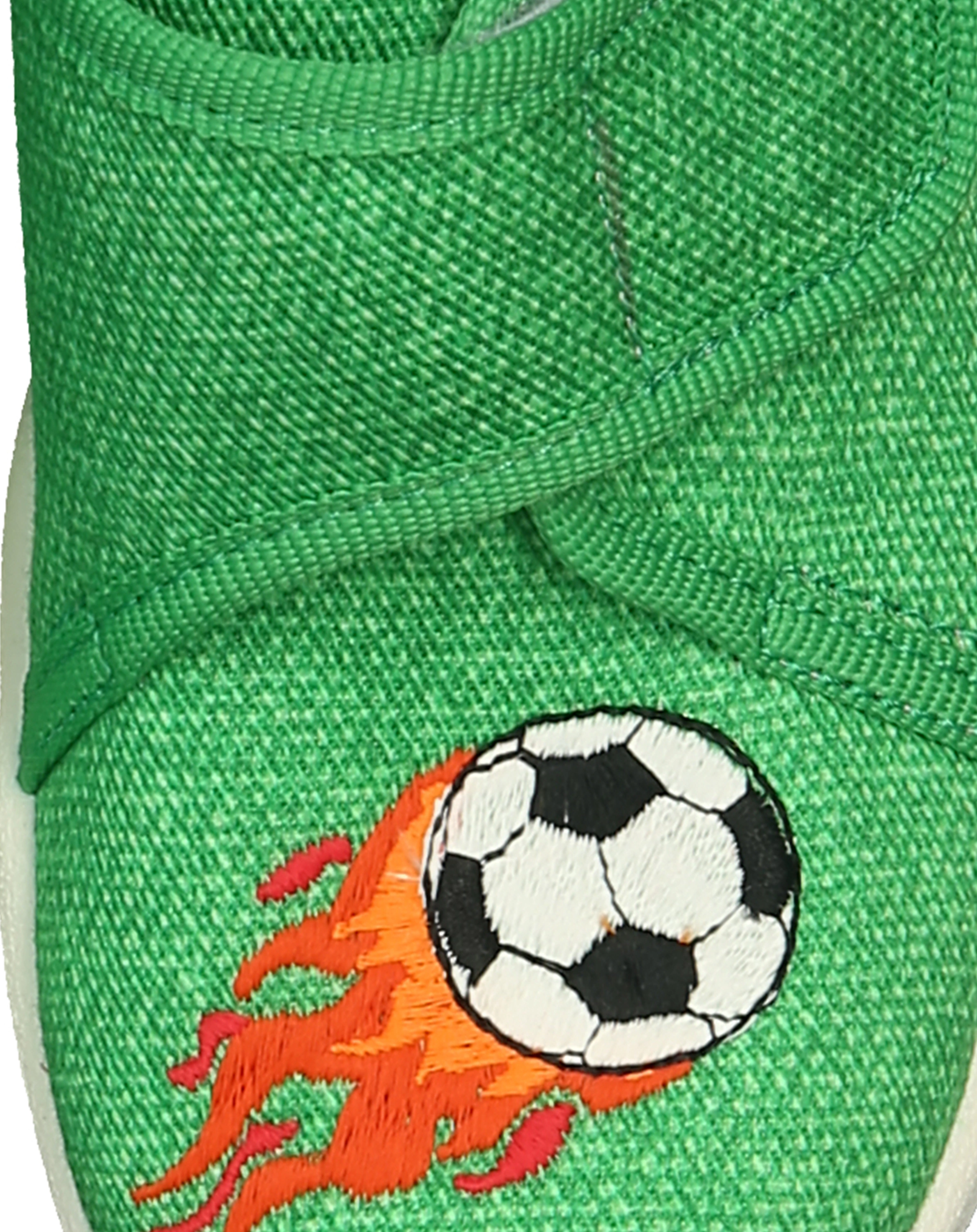 Klett-Hausschuhe BENNY - FUßBALL in grün/orange