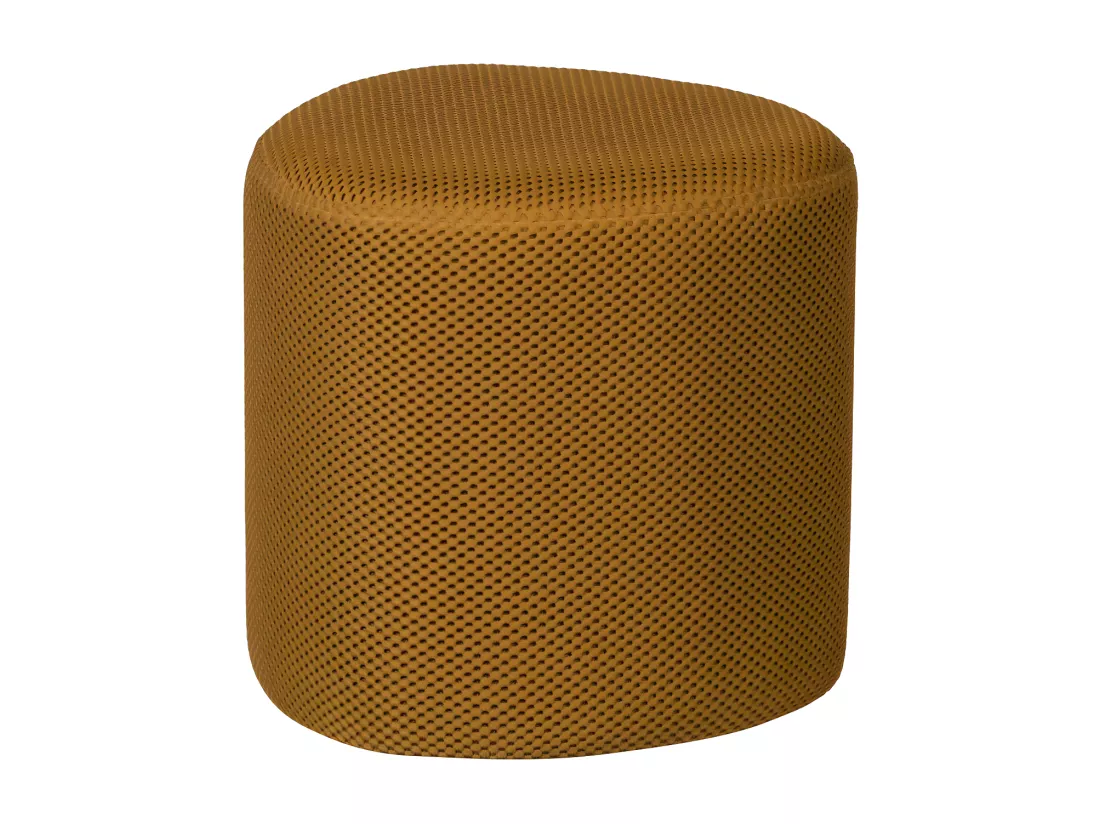 Puuk - Pouf rond en tissu ø40cm - Jaune moutarde