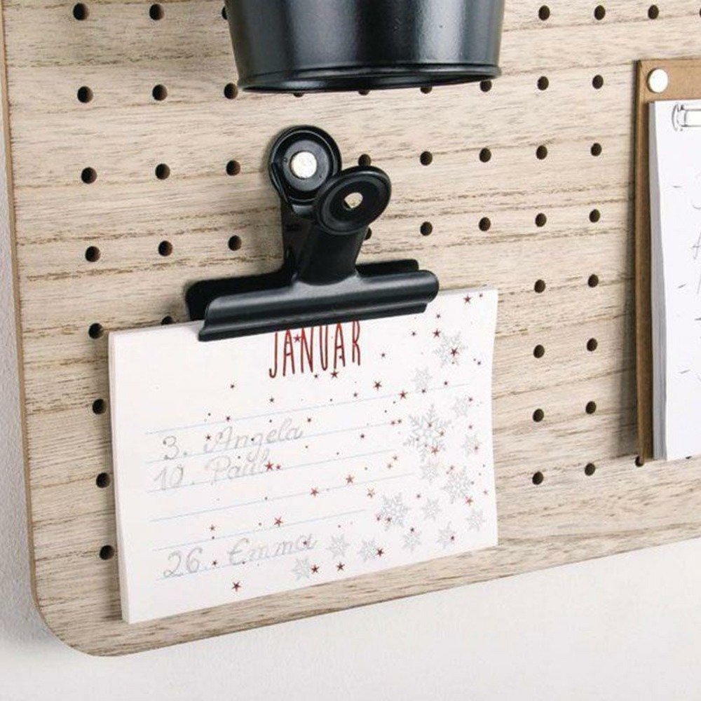 Pince double clip en métal noir pour organiseur mural 9 x 7 x 4 cm