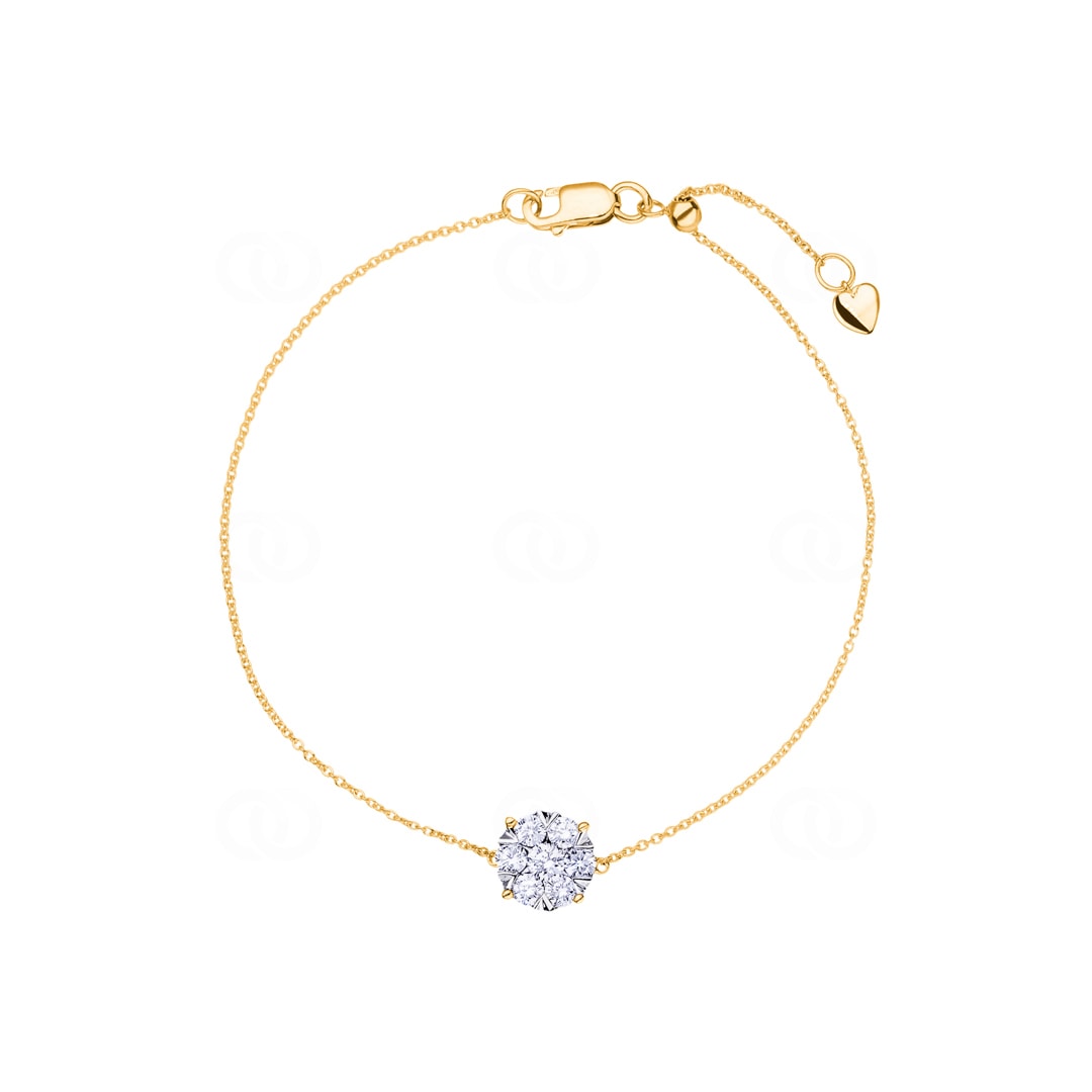 0.50 Karat Diamantarmband 750/18 K Gelbgold 18cm