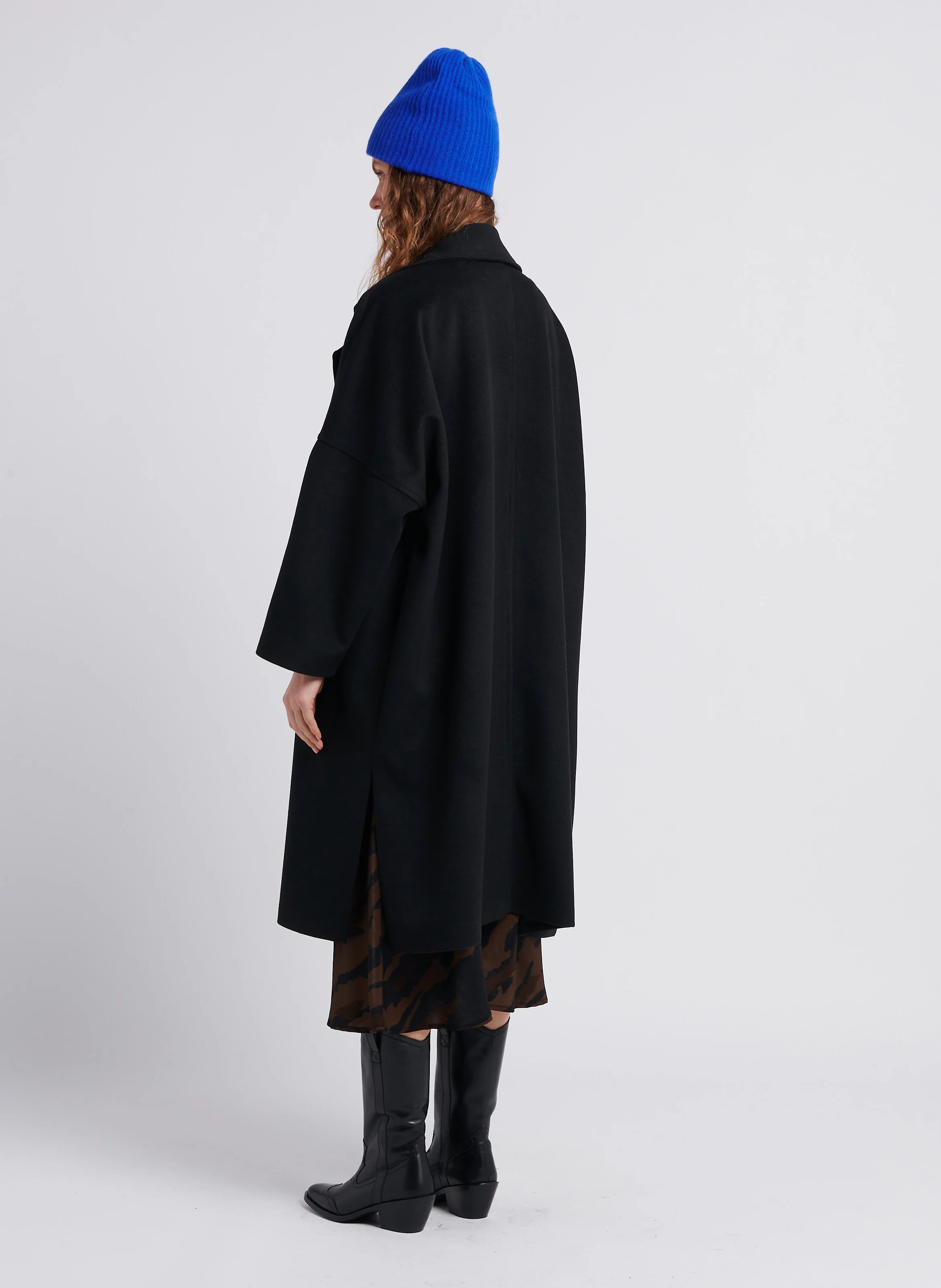 Manteau col tailleur| Noir