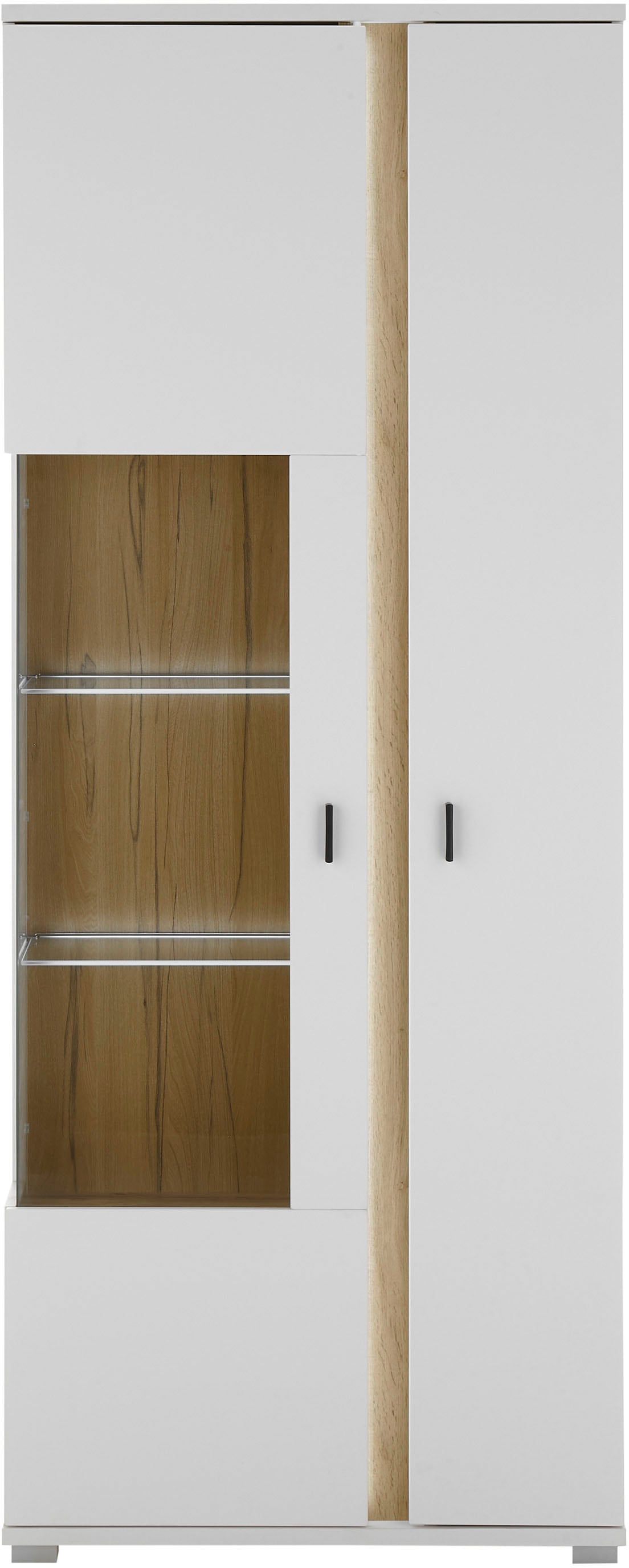 INOSIGN Vitrine »LONG ISLAND, Stauraumvitrine« 1 Stk. tlg. in moderner Trendfarbe,inklusive senkrechter Beleuchtung,Breite 80 cm