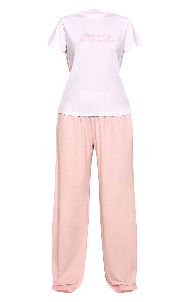 Rose Bébé Haut De Pyjama Ajusté Et Pantalon À Slogan