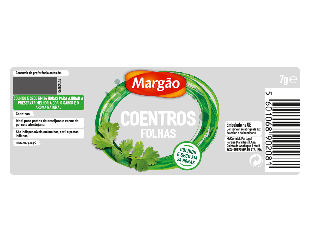 COENTROS MARGÃO ERVAS AROMÁTICAS 7G