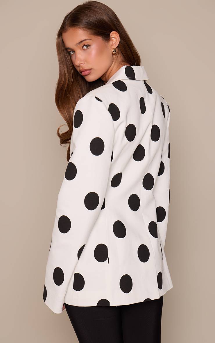 Mono Polka Dot Blazer À Carreaux Taille Cintrée Et Hanches Moulantes