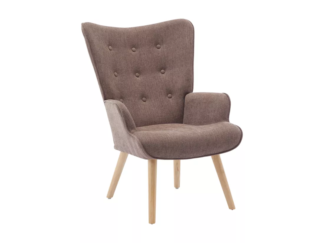 Fauteuil en tissu taupe VATELY