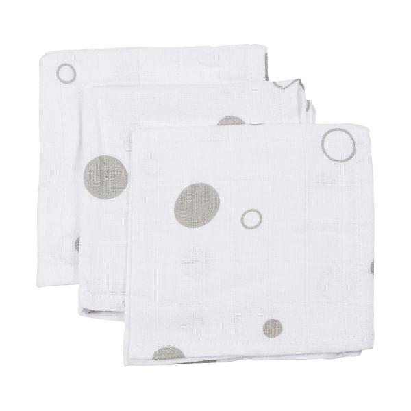 Basicline Bubble Monddoek Grey 3 Stuks