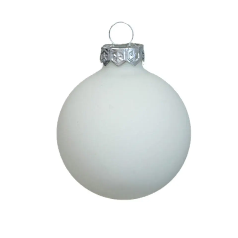 Othmar Decorations kerstballen - 36x - satijn wit - glas - 6 cm