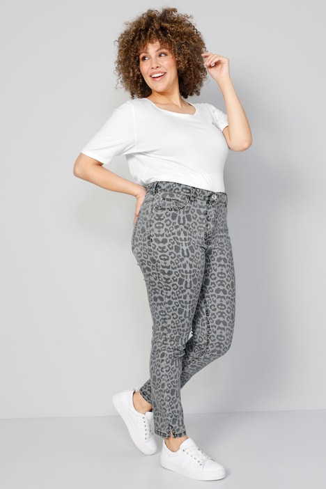 Jeans, Slim Fit, Animalprint, 5-Pocket